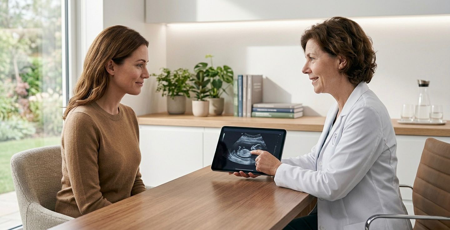 Una mujer teniendo una consulta para realizar un procedimiento de reproducción asistida
