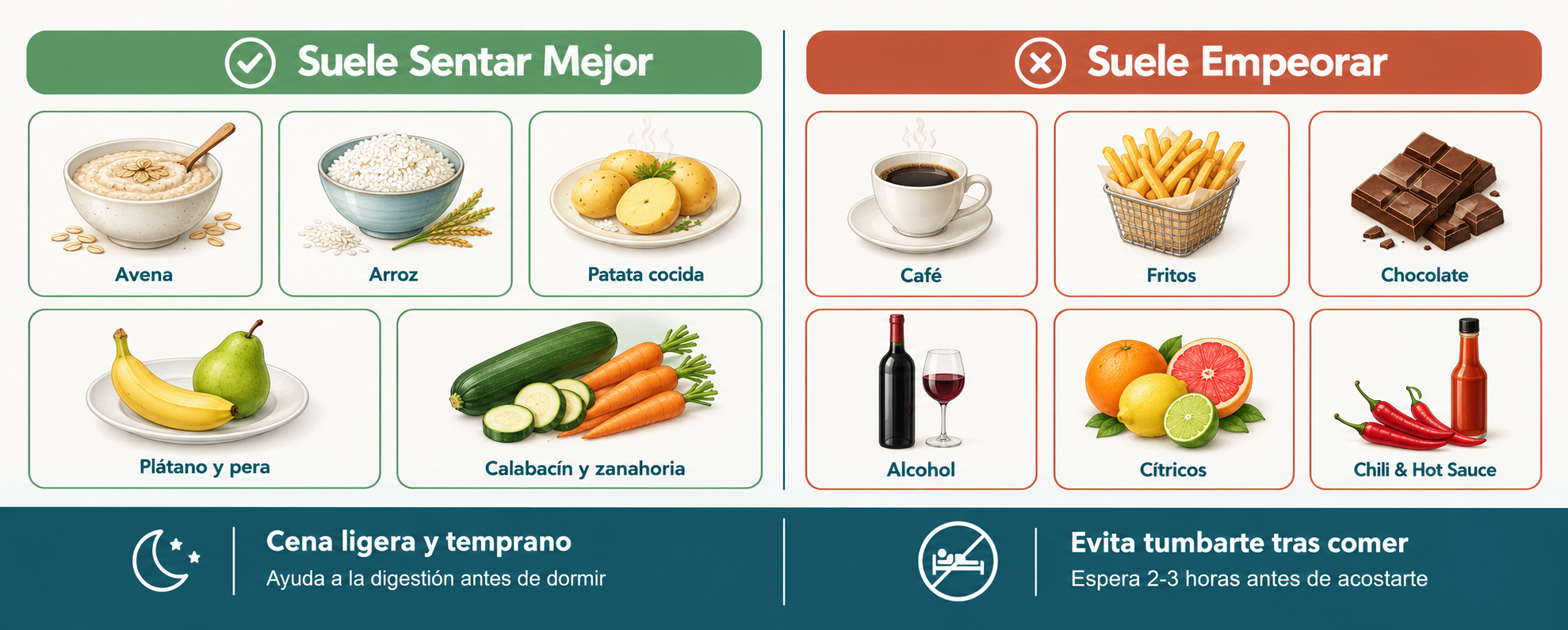 Alimentos que sí y que no, comer si tienes reflujo