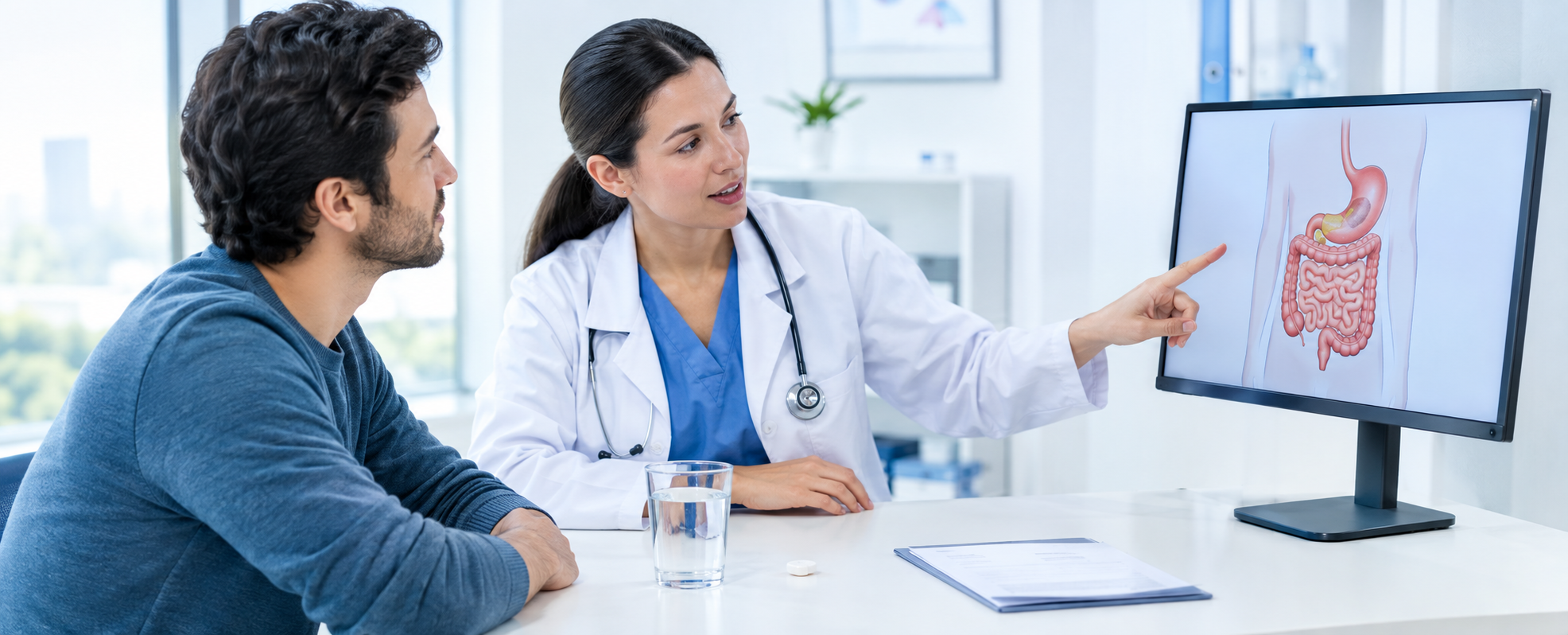 Consulta médica sobre el sistema digestivo